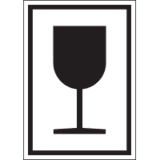 Verpackungskennzeichen Vorsicht zerbrechlich, Cellulose- Folie, 74 x 105mm, 500 / Rolle