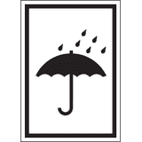 Verpackungskennzeichen Vor Nässe schützen, Cellulose- Folie, 74 x 105mm