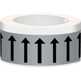 Fließrichtungspfeile, grau / schwarz, Polyesterfolie, 50mm, 33m / Rolle