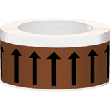 Fließrichtungspfeile, braun / schwarz, Polyesterfolie, 50mm, 33m / Rolle