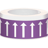 Fließrichtungspfeile, violett / weiß, Polyesterfolie, 50mm, 33m / Rolle