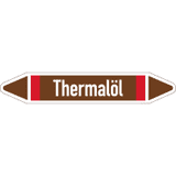 RKZ- Etikett Thermalöl, DIN 2403, braun / weiß / rot, für Ø 15-25mm, 96 x 17mm, 8 / Bogen