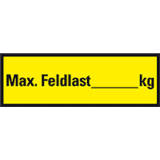 Regalbelastungs- Aufkleber max. Feldlast, zum Beschriften, Folie, 150 x 50mm, 5 / Bogen