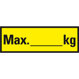 Regalbelastungs- Aufkleber max. kg, zum Beschriften, Folie, 150 x 50mm, 5 / Bogen