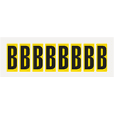 Buchstabe B, gelb / schwarz, Folie, Schrifthöhe 50mm, 22 x 57mm, 160 Stück / VE