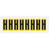 Buchstabe H, gelb / schwarz, Folie, Schrifthöhe 50mm, 22 x 57mm, 160 Stück / VE
