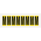 Buchstabe M, gelb / schwarz, Folie, Schrifthöhe 50mm, 22 x 57mm, 160 Stück / VE