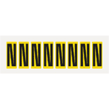 Buchstabe N, gelb / schwarz, Folie, Schrifthöhe 50mm, 22 x 57mm, 160 Stück / VE