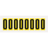 Buchstabe O, gelb / schwarz, Folie, Schrifthöhe 50mm, 22 x 57mm, 160 Stück / VE