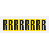 Buchstabe R, gelb / schwarz, Folie, Schrifthöhe 50mm, 22 x 57mm, 160 Stück / VE