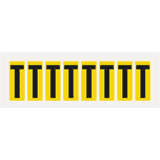 Buchstabe T, gelb / schwarz, Folie, Schrifthöhe 50mm, 22 x 57mm, 160 Stück / VE