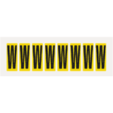 Buchstabe W, gelb / schwarz, Folie, Schrifthöhe 50mm, 22 x 57mm, 160 Stück / VE