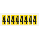 Ziffer 4, gelb / schwarz, Folie, Schrifthöhe 50mm, 22 x 57mm, 160 Stück / VE