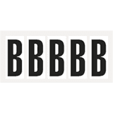Buchstabe B, weiß / schwarz, Folie, Schrifthöhe 75mm, 38 x 88mm, 100 Stück / VE