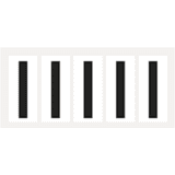 Buchstabe I, weiß / schwarz, Folie, Schrifthöhe 75mm, 38 x 88mm, 100 Stück / VE