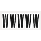 Buchstabe W, weiß / schwarz, Folie, Schrifthöhe 75mm, 38 x 88mm, 100 Stück / VE