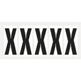 Buchstabe X, weiß / schwarz, Folie, Schrifthöhe 75mm, 38 x 88mm, 100 Stück / VE