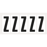 Buchstabe Z, weiß / schwarz, Folie, Schrifthöhe 75mm, 38 x 88mm, 100 Stück / VE