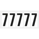 Ziffer 7, weiß / schwarz, Folie, Schrifthöhe 75mm, 38 x 88mm, 100 Stück / VE