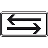 Schild Pfeil links- und rechtsweisend, Aluminium RA0, reflektierend, 600 x 330mm