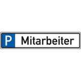 Parkplatzreservierungsschild Mitarbeiter, mit Befestigungsset 1, 520 x 110mm