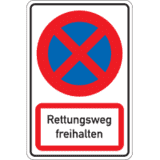 Kombischild Parkverbot - Rettungsweg freihalten, Aluminium RA1, reflekt.,600 x 900mm