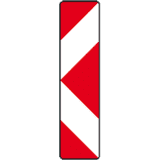 Verkehrsz.Pfeilbake links- / rechtsw., Nr.605-42, Aluminium RA0, reflekt.,250 x 1000mm