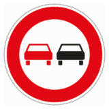 Verkehrszeichen Überholverbot, Nr.276, Aluminium RA0, reflektierend, Ø 600mm