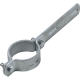 Ausleger- Rohrschelle ER 107, für Pfosten Ø 60mm, Stahl, Lochabstand 70mm, 247 x 30mm