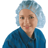 Einweghaube mit Gummizug, Kat.I, blau, Polypropylen, Größe 48cm, 100 / VE