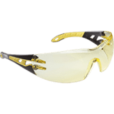 uvex Brille pheos 9192.385, Kat.II, schwarz / gelb, PC- Scheibe, amber, excellence, 30g