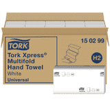 TORK Xpress® Multifold- Handtücher H2, Universal, weiß, Papier, 237 ST / PAK, 20 PAK / VE