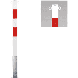 K.57 Absperrpfosten Bern, 2Kettenö., herausnehmb., rot / reflekt.-weiß, 70 x 70mm, 1400mm