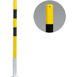 K.57 Absperrpfosten Bern, ohne Kettenöse, herausnehmbar, gelb / schwarz, Ø 60mm, 1400mm