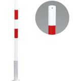 K.57 Absperrpfosten Bern, o.Kettenöse, herausnehmb., rot / reflekt.-weiß, Ø60mm, 1400mm