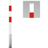 K.57 Absperrpfosten Bern, o.Kettenöse, herausnehm.rot / reflekt.-weiß, 70 x 70mm, 1400mm