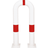 K.57 Schutzbügel, zum Aufdübeln, rot / weiß, Stahl, verzinkt, pulverb., Ø76mm, 300 x 650mm