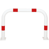 K.57 Schutzbügel, zum Aufdübeln, rot / weiß, Stahl, verzinkt, pulverb., Ø76mm, 1000 x 650mm