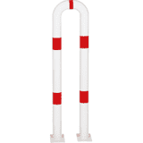 K.57 Schutzbügel, zum Aufdübeln, rot / weiß, Stahl, verzinkt, pulverb., Ø76mm, 300 x 1150mm