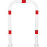 K.57 Schutzbügel, zum Aufdübeln, rot / weiß, Stahl, verzinkt, pulverb., Ø76mm, 750 x 1150mm