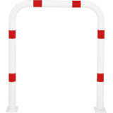 K.57 Schutzbügel, z. Aufdübeln, rot / weiß, Stahl, verzinkt, pulverb., Ø76mm, 1000 x 1150mm