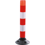 K.57 Absperrpfosten ParkFlex, m.Zylinderfuß, rot- weiß reflekt., Ø 100mm, 760mm