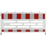 K.57 Baustellensicherung, rot / weiß, Kunststoff, Reflexfolie RA2,2000 x 1000mm, o.Fuß.