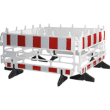 K.57 Schachtschutzgitter, 4-tlg., rot / weiß, Kunststoff m. Folie RA1, 2000 x 2000mm