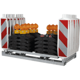 K.57 Vorteils- Set Baustellensicherung, Trav., Baken RA2, Fußplatte, Lampen, Gurte