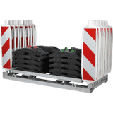 K.57 Vorteils- Set Baustellensicherung, Traverse, 20 Baken RA1,20 Fußpl.,4 Gurte