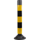 K.57 Absperrpfosten ParkFlex, m.Zylinderfuß, gelb- schwarz refl., Ø 100mm, 760mm