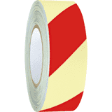 PERMALIGHT® power Warnmarkierungsband, links, weiß nachl./rot, 50mm, 16m / Rolle