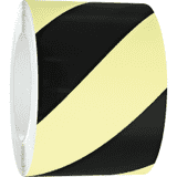 PERMALIGHT® power Warnmarkierungsband, links, gelb nachl./schwarz, 100mm, 16m / Rolle