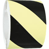 PERMALIGHT® power Warnmarkierungsband, rechts, gelb nachl./schwarz, 100mm, 16m / Rolle